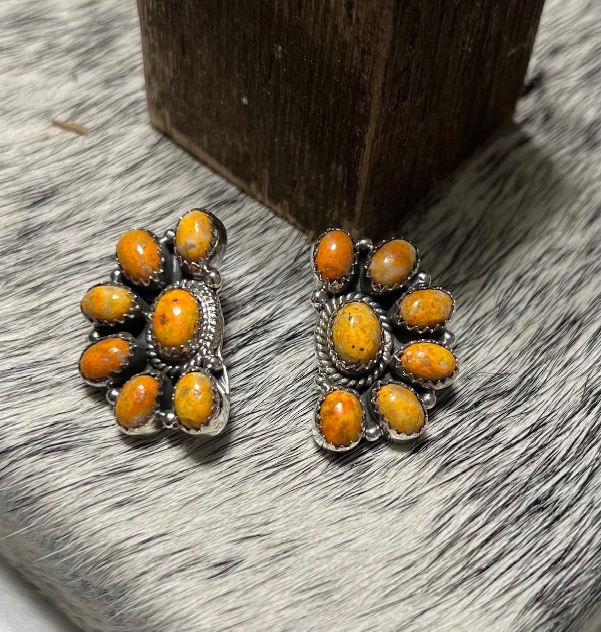 SS Spiny Oyster Half Cluster Earrings Cedar Hill Country Market