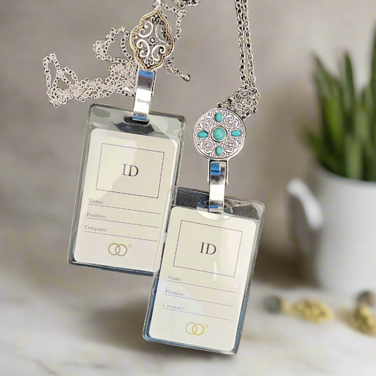 Ornamental Design Chain Id Card Badge Holder CedarHill Country Market
