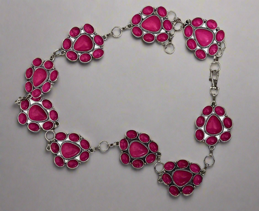 Hot Pink Chain Link Concho Belt Cedar Hill Country Market