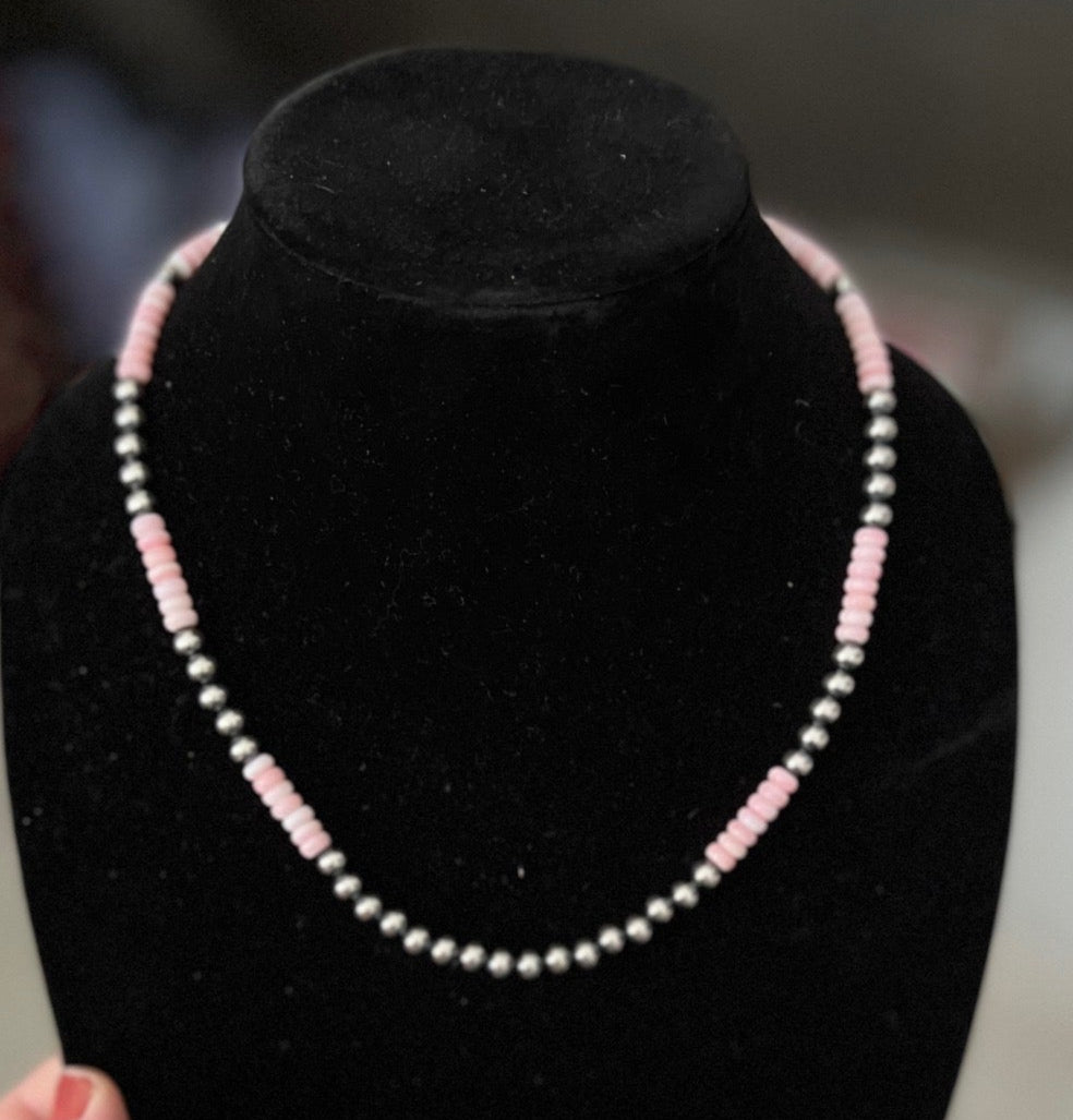 Genuine SS Pink Conch Pearl Necklace Cedar Hill Country Market