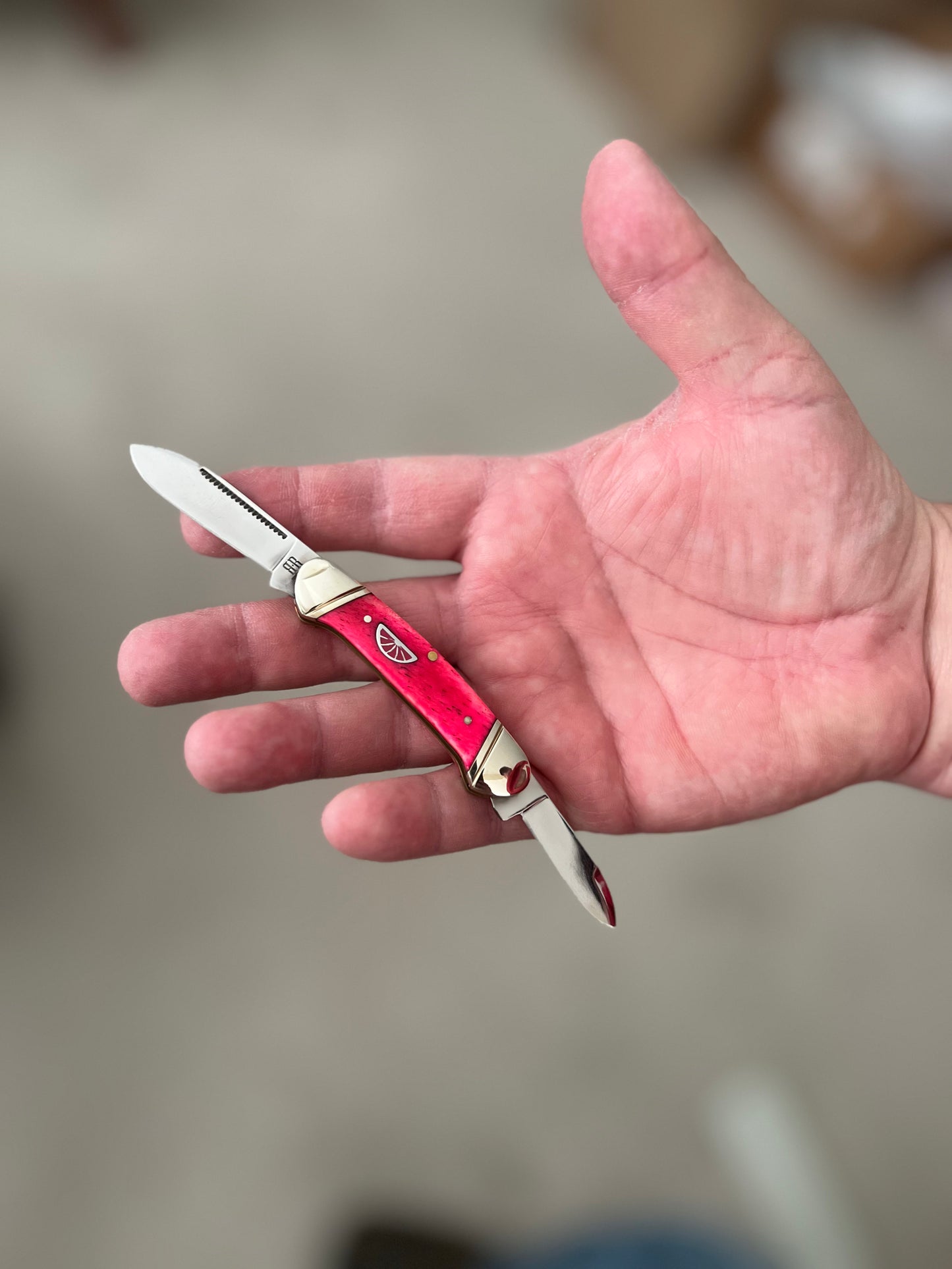 Rough Rider Mini Canoe Pink Smooth Bone Pocket Knife 6013 CedarHill Country Market