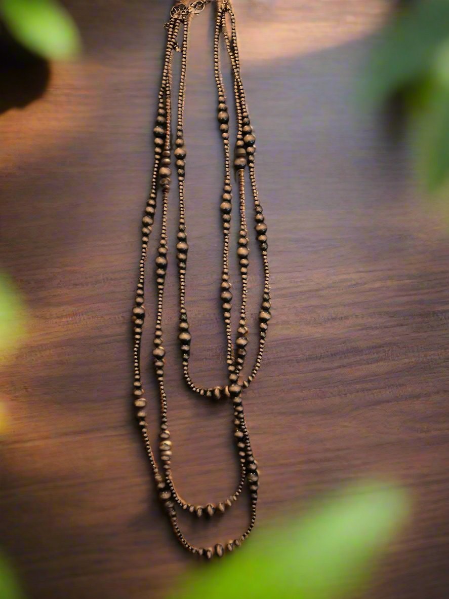 Copper Tri-Level Navajo Pearl Necklace Cedar Hill Country Market