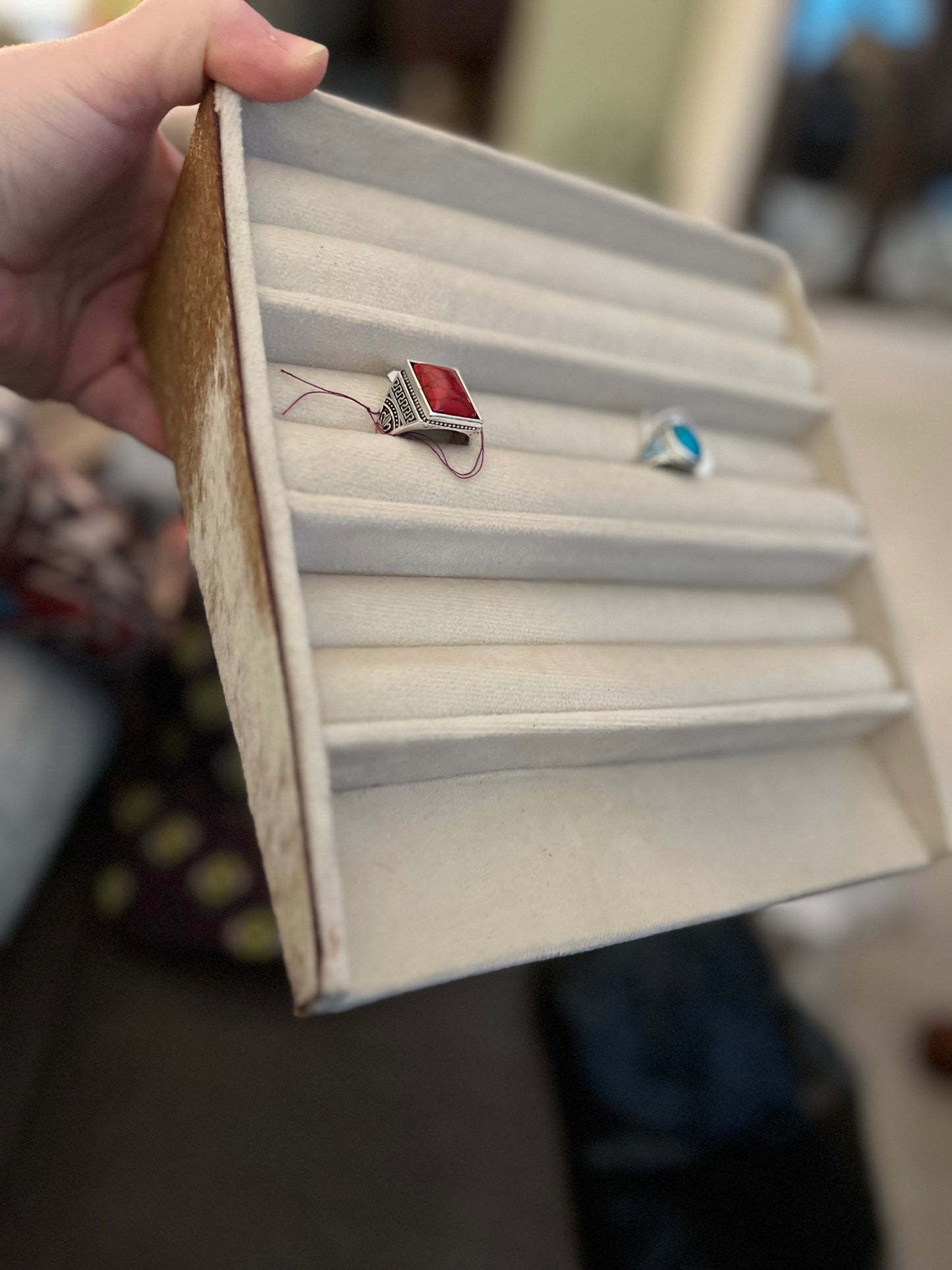 Cowhide Ring Storage Box - Multi CedarHill Country Market