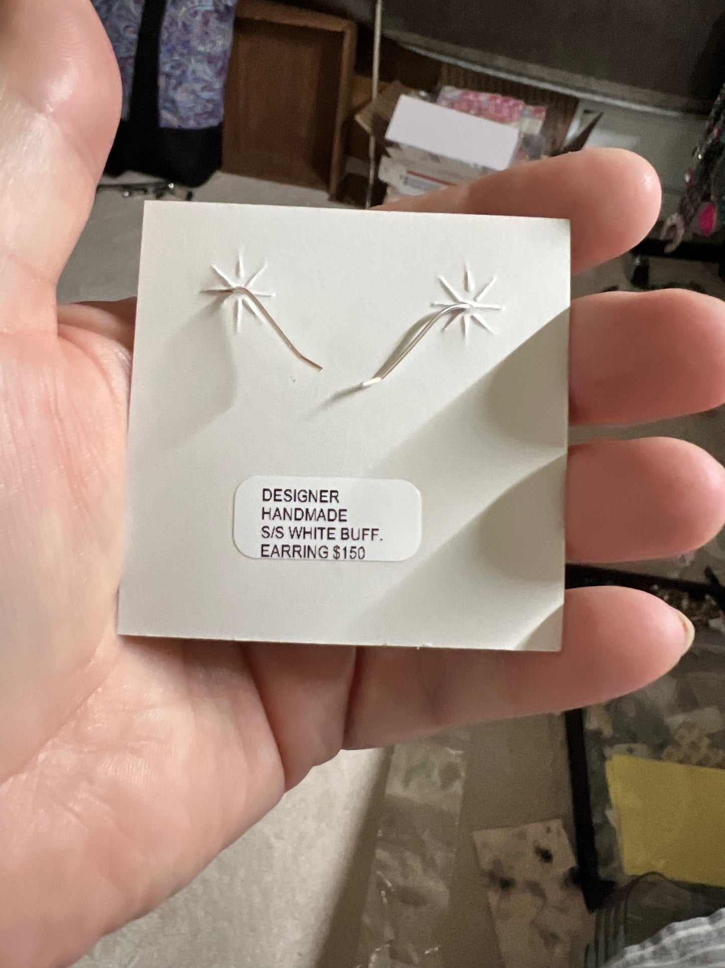 Handmade White Buffalo Dangle Earrings CedarHill Country Market