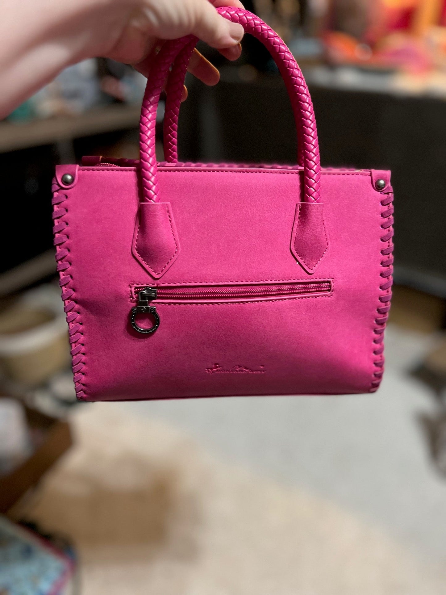 Wrangler Embossed Crossbody - Dark Pink with Wallet Cedar Hill Country Market