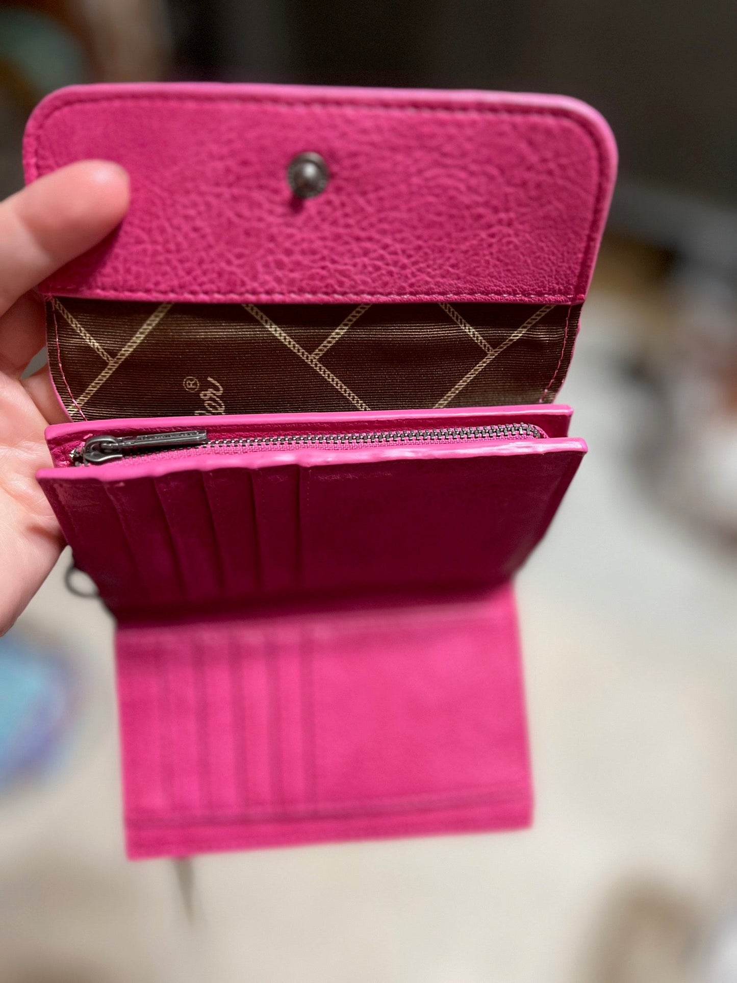 Wrangler Embossed Crossbody - Dark Pink with Wallet Cedar Hill Country Market