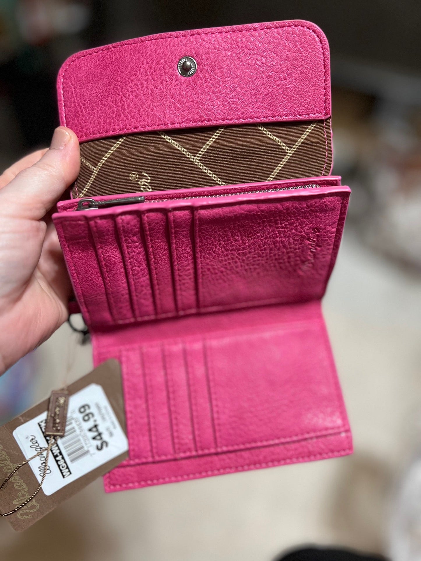 Wrangler Embossed Crossbody - Dark Pink with Wallet Cedar Hill Country Market