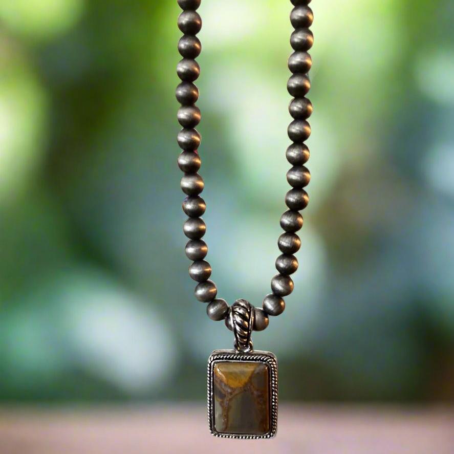 Navajo Pearl with Square Pendant Cedar Hill Country Market