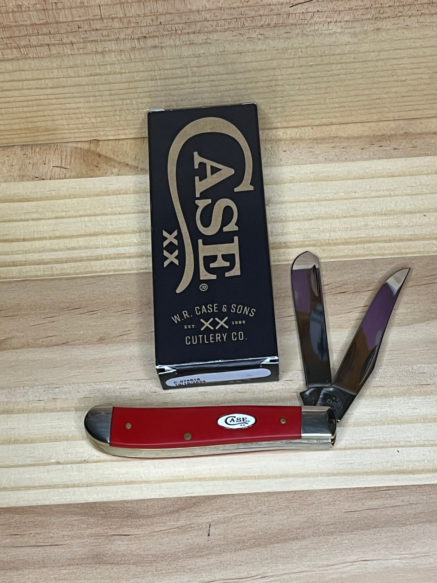 Case Sparxx Red Synthetic Smooth Mini Trapper Pocket Knife (CA56981) 7254 CedarHill Country Market