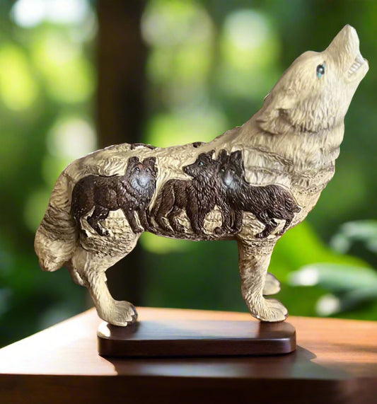 Spirit Wolf Statue 6.5 Inch - Multi CedarHill Country Market