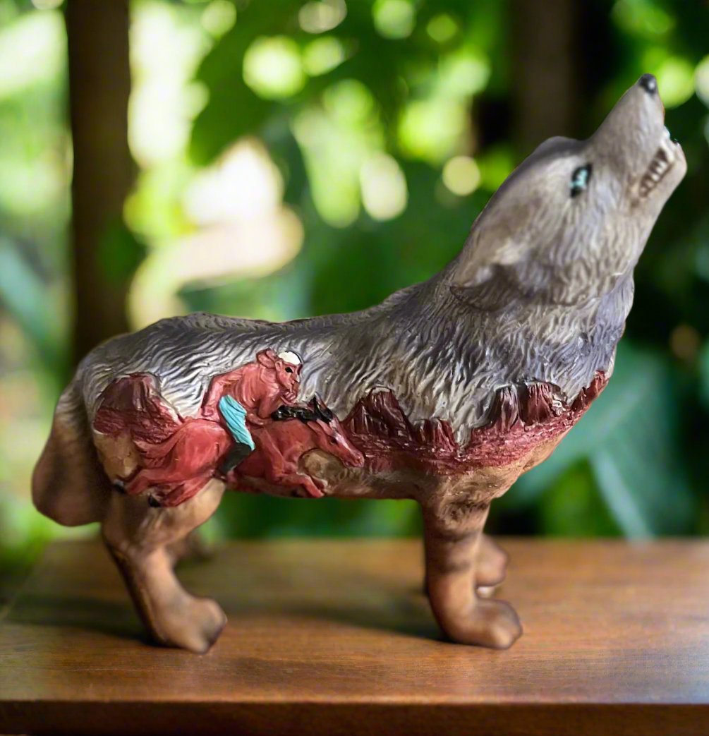 Spirit Wolf Statue 6.5 Inch - Multi CedarHill Country Market