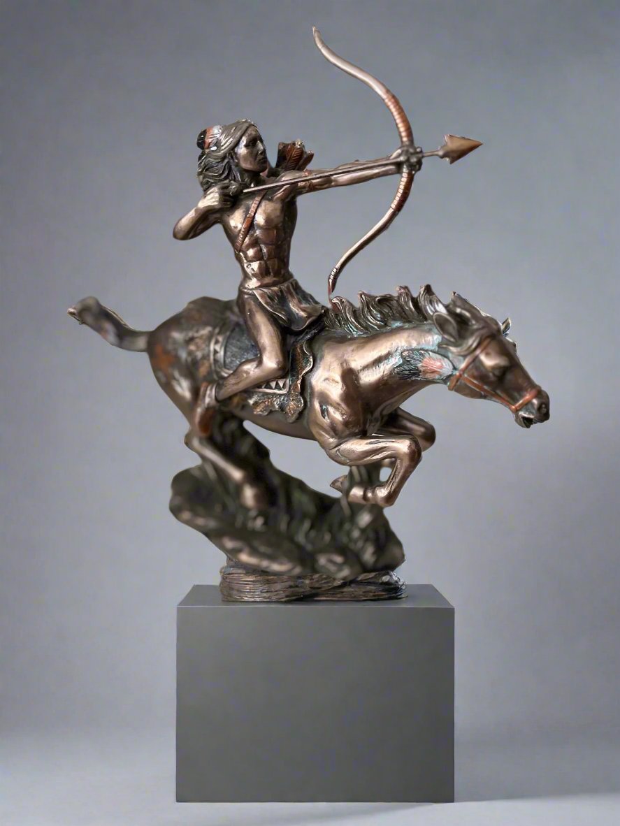 10" Indian Warrior Statue Cedar Hill Country Market