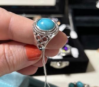 Assorted turquoise size 8 western style rings Cedar Hill Country Market