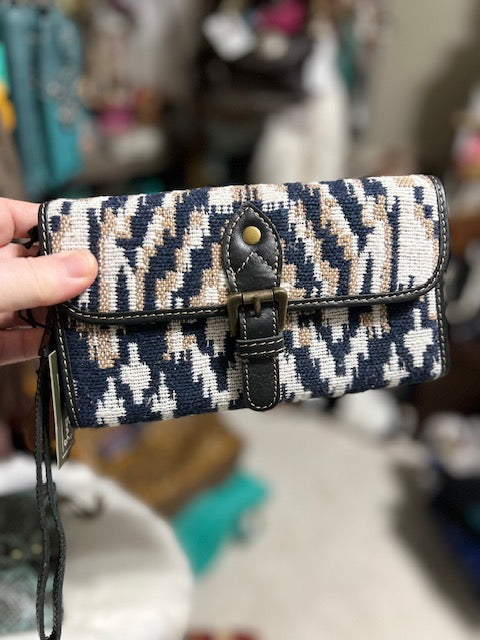 Myra Envelope Black and White Saddle Blanket Wallet Handbag Cedar Hill Country Market