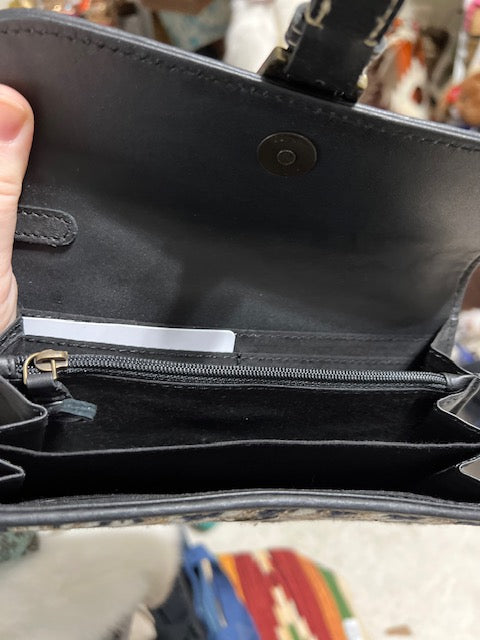 Myra Envelope Black and White Saddle Blanket Wallet Handbag Cedar Hill Country Market