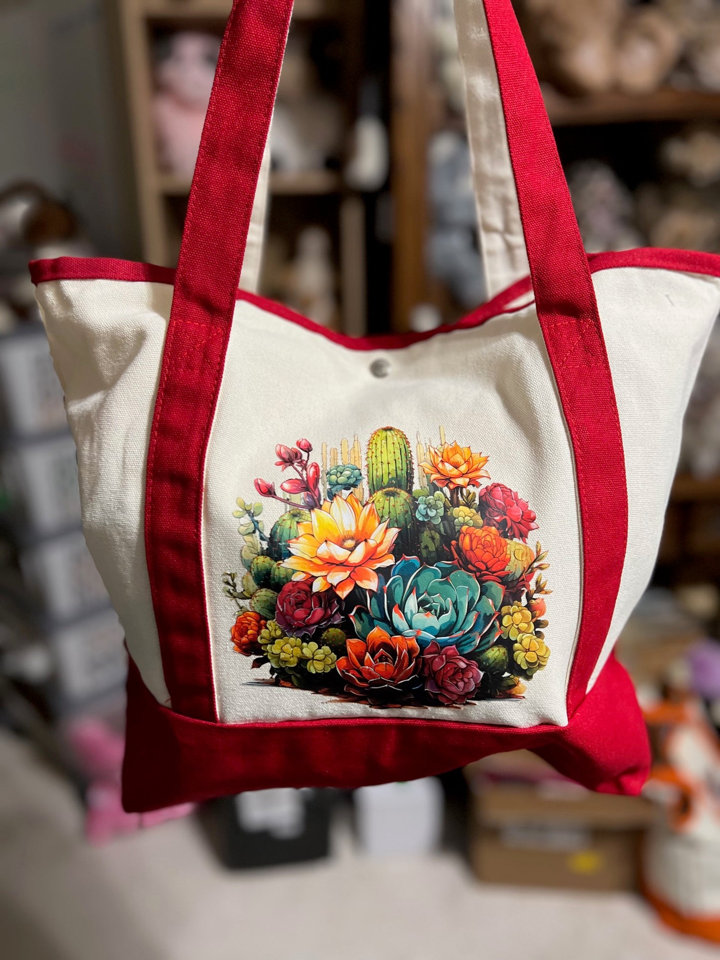 Western Themed Two Pocket Canvas Tote Bags - Multi Colors Cedar Hill Country Market