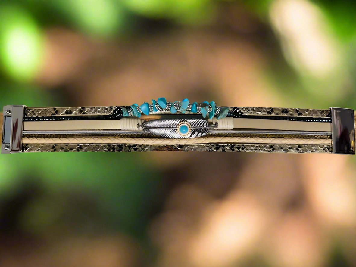 Faux Leather Quad Bracelet with Magnetic Clasp Cedar Hill Country Market