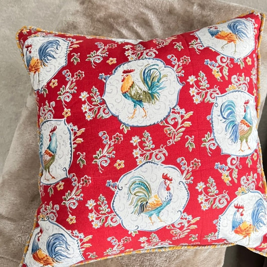 Farmhouse Rooster Home Decor 18" inch Pillow Cedar Hill Country Market