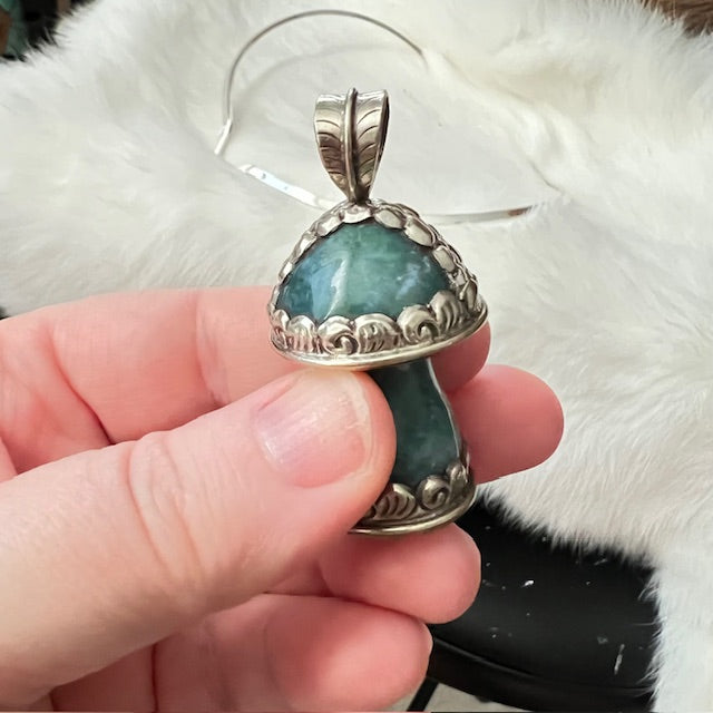 Genuine Turquoise Mushroom Pendant Cedar Hill Country Market