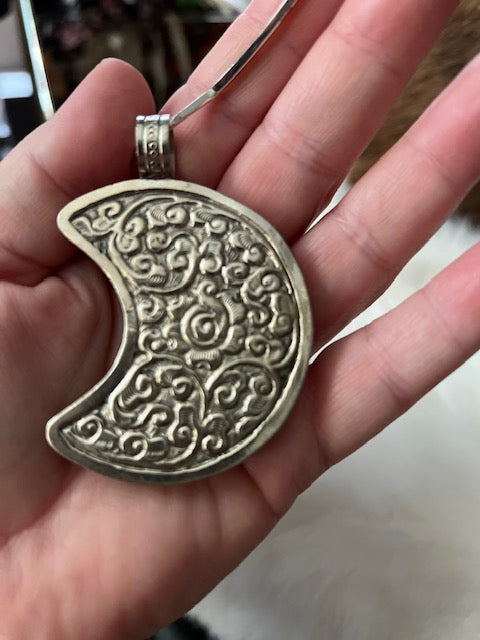 Genuine Turquoise moon pendant Cedar Hill Country Market