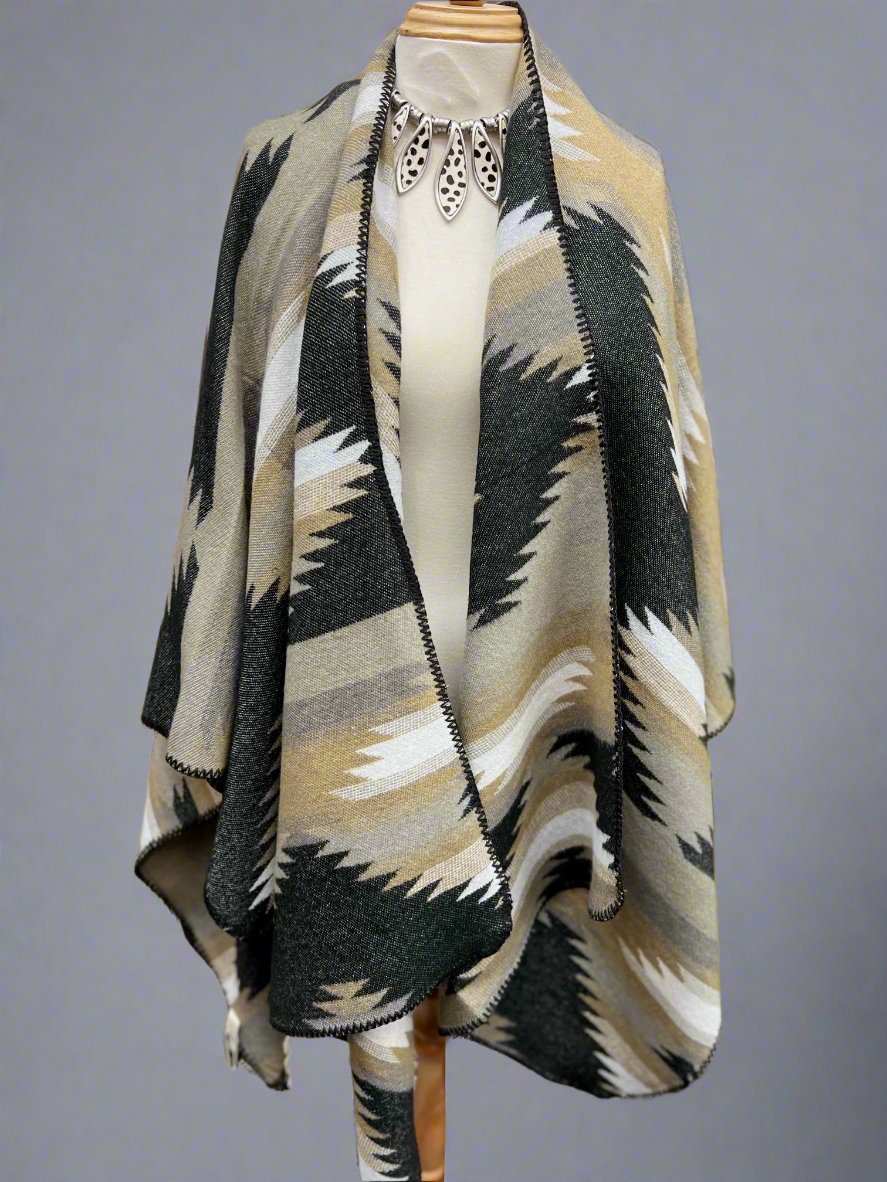 Private Listing /CKatz Black and White Shawl - Cedar Hill Country Market