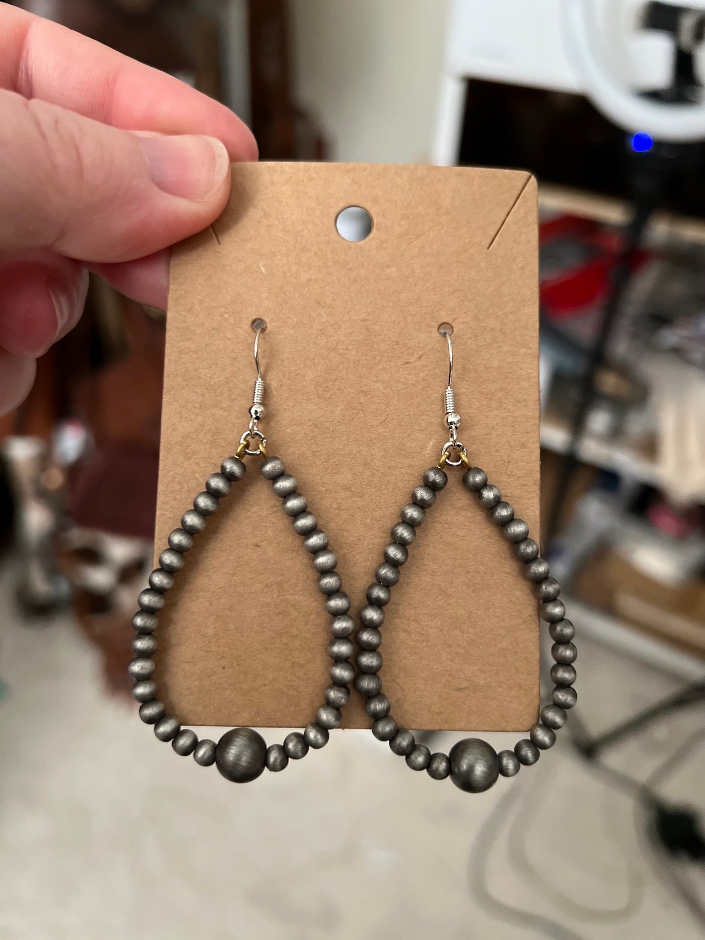 Navajo Pearl Teardrop Earrings Cedar Hill Country Market