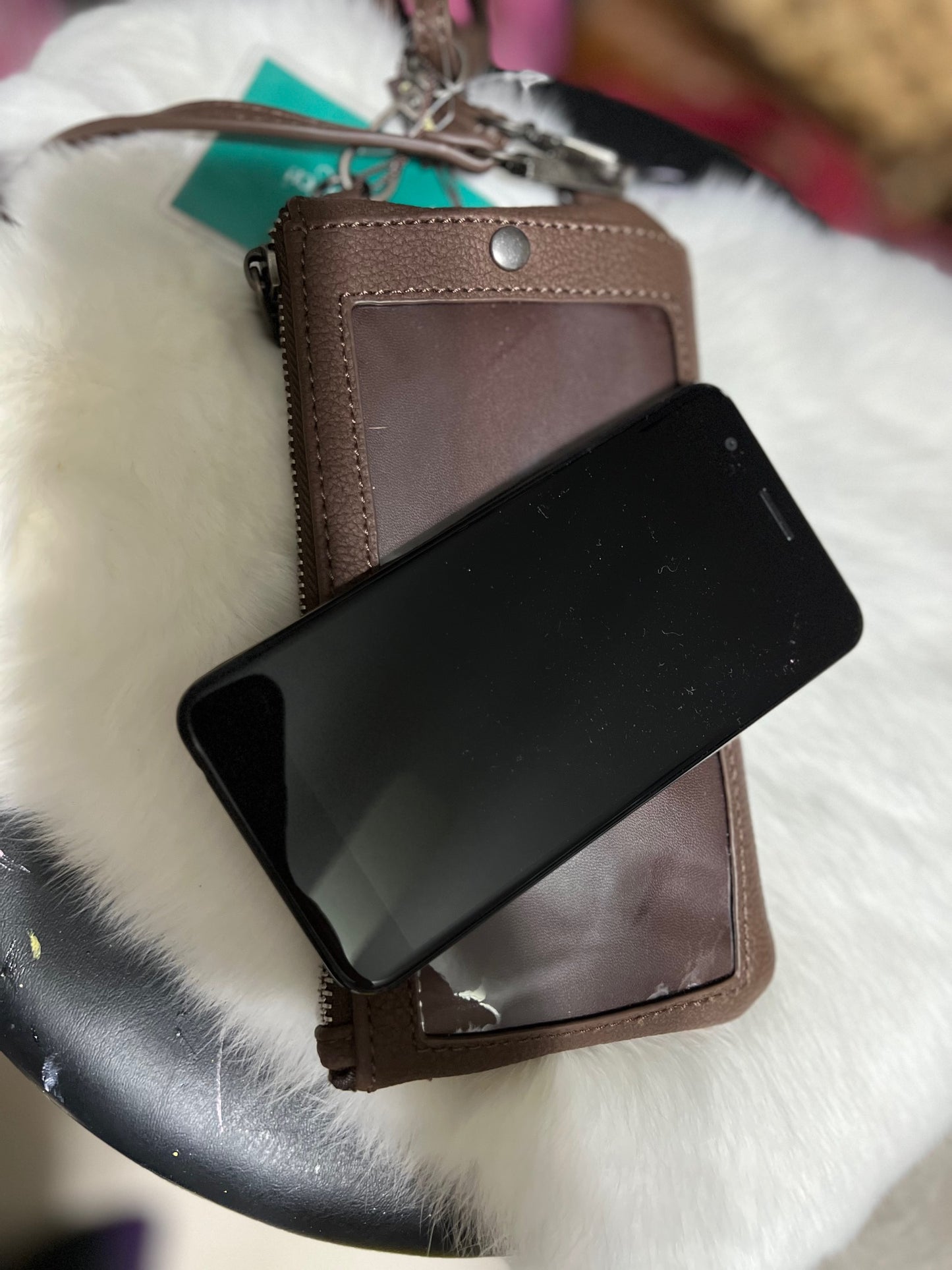 Leather Leopard Phone Wallet Crossbody
