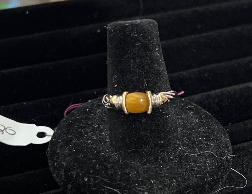 Tigers Eye Rope Ring - Size 7