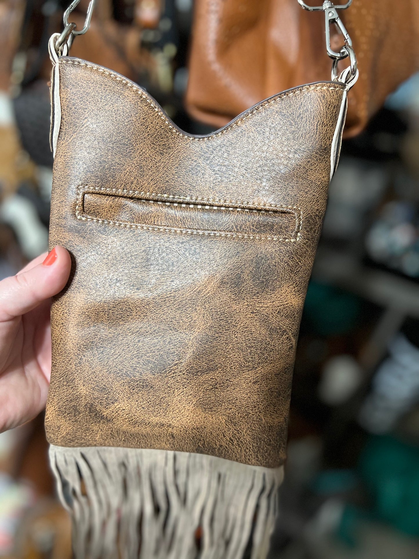Native Paint Horse Embroidery Crossbody Handbag - Montana West