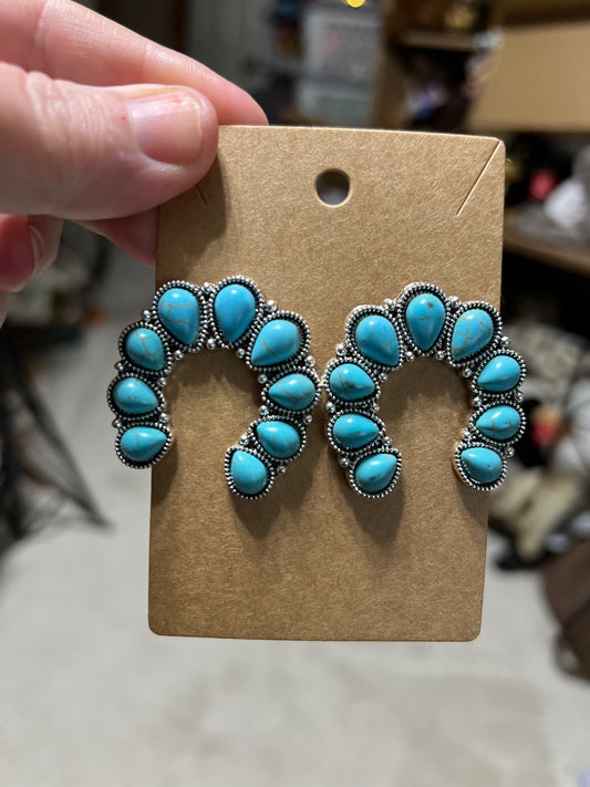 Turquoise Squash Stud Back Earrings 0937