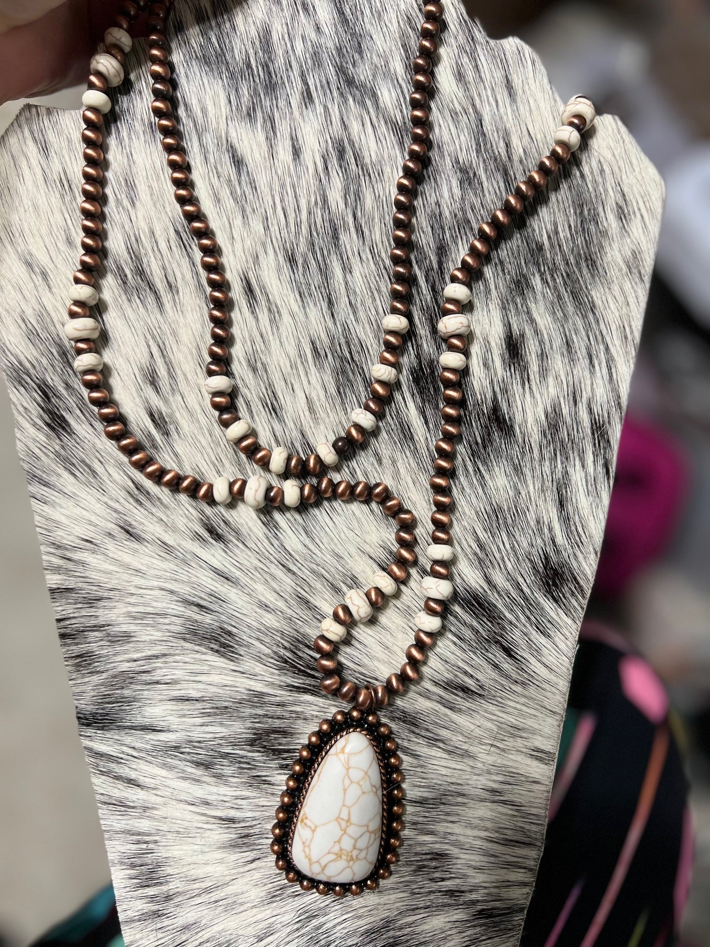 Cooper and Ivory Navjavo Style Necklace set - 30 inch