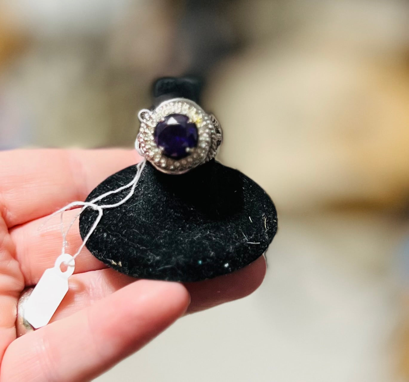 Purple Garnet Vintage Cocktail Ring
