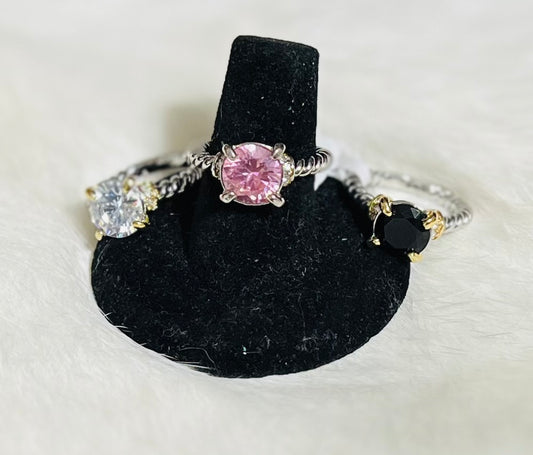 Sterling Silver Rope Fashion Rings (Multi) 1125