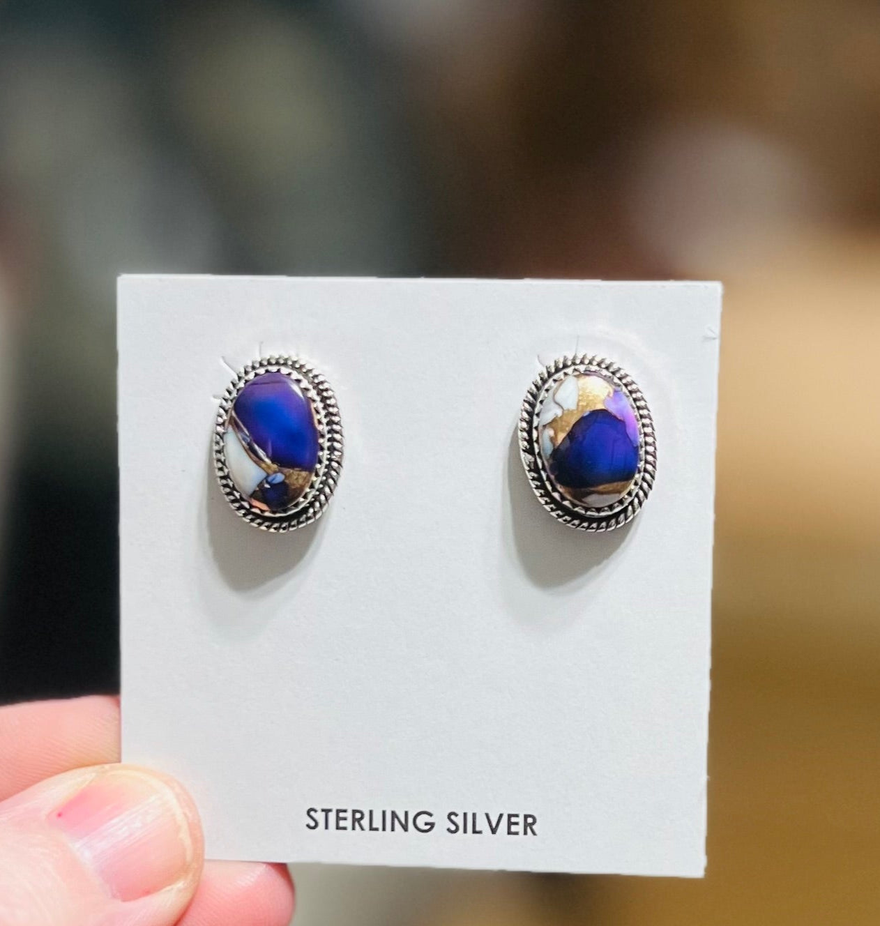 HADA Collection - Sterling Silver Violet Dahlia Earring Post Backs 1443