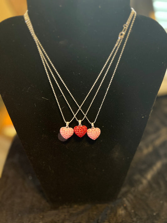 Red and Pink Heart Necklace Cedar Hill Country Market