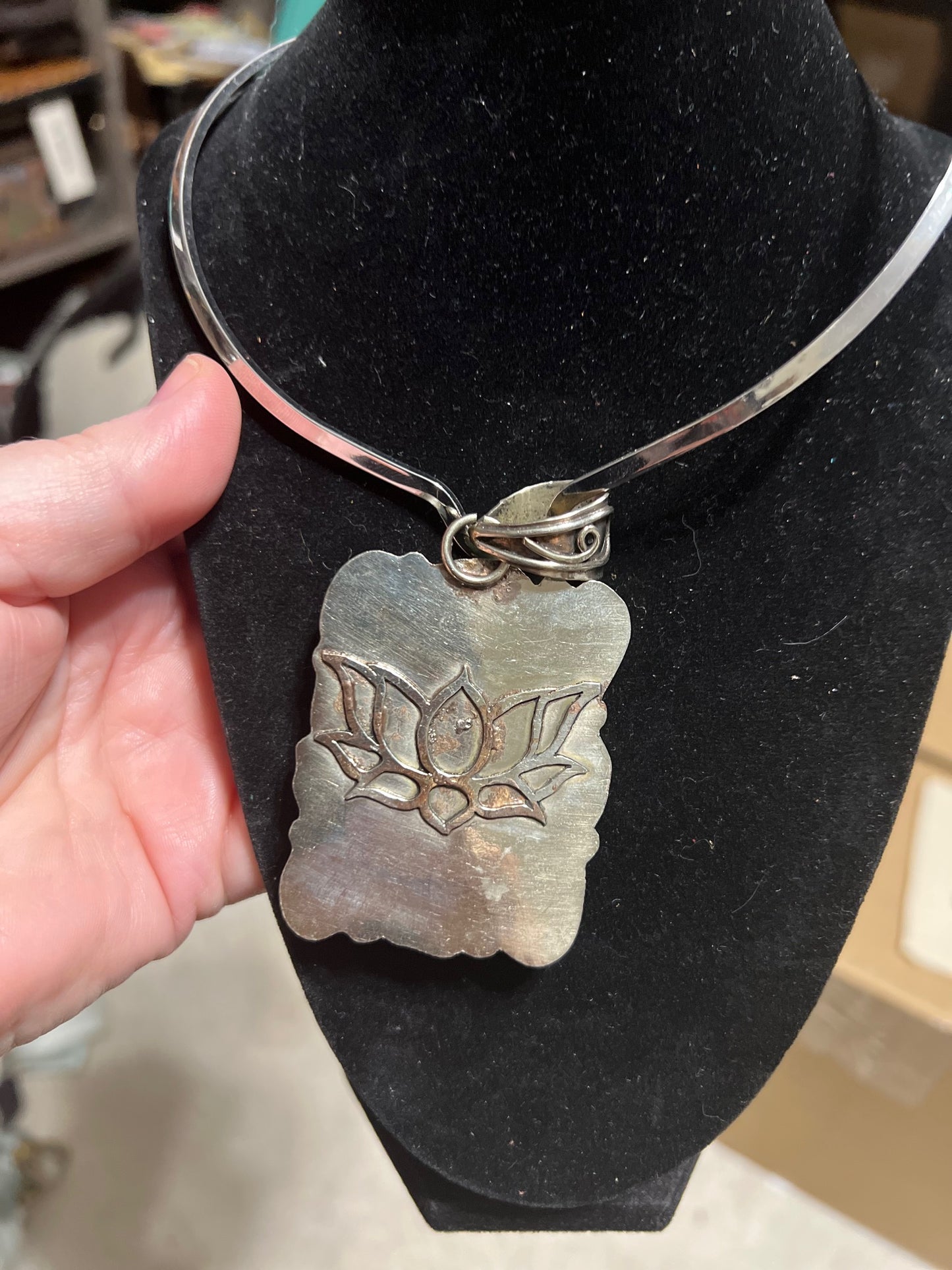 Turquoise Cluster Block - Tibetan Silver