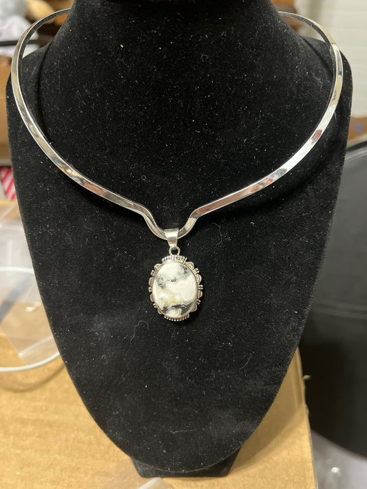 Artist - Larry Yazzie Handmade Navajo White Buffalo Pendant 0308