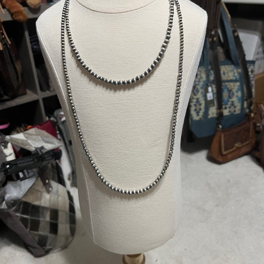 Sterling Silver Hand Strung Navajo Southwest Pearls - Graduated / Multi 1430