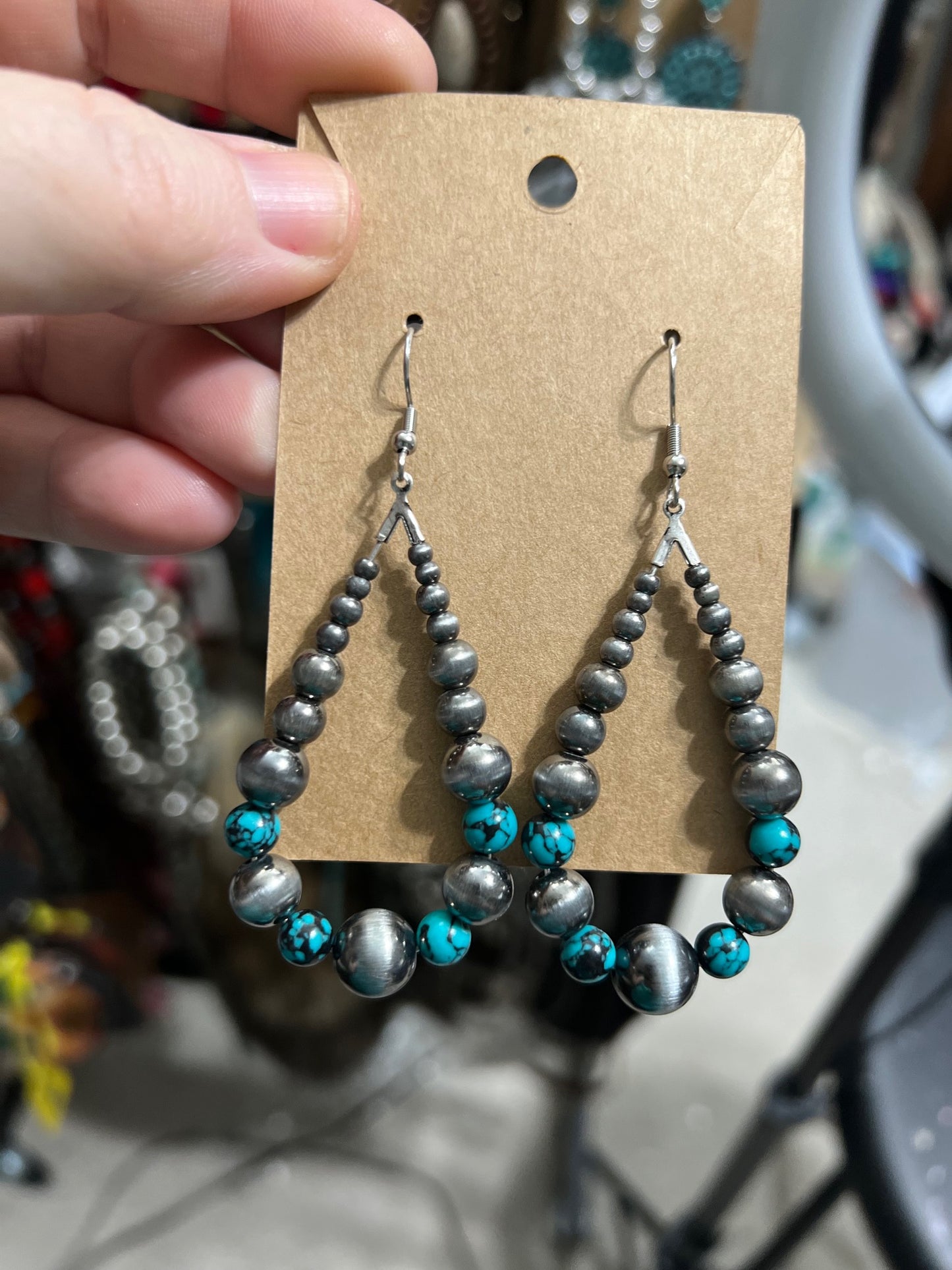Navajo Inspired Beaded Hoop Earrings