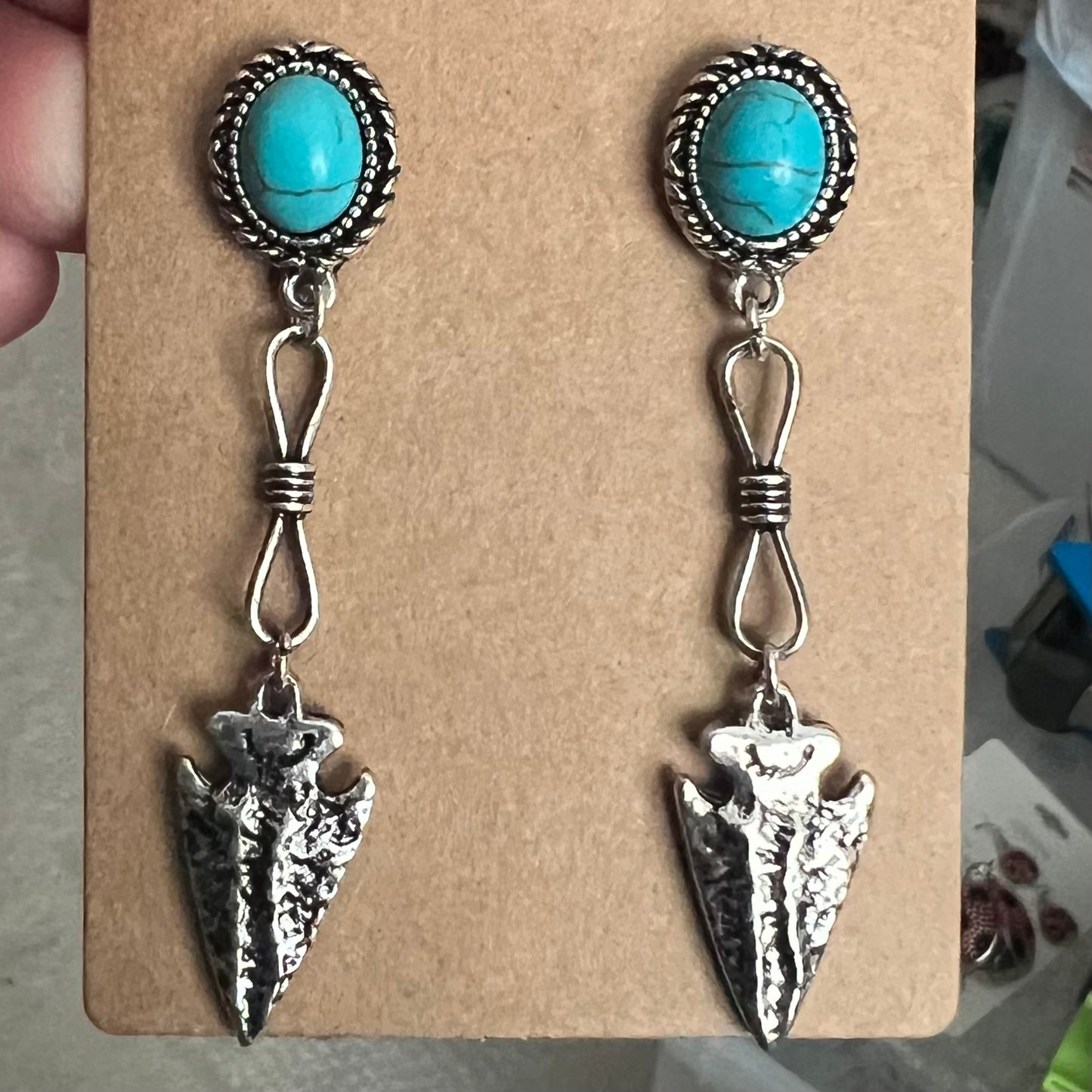 Concho and Arrowhead Dangle Earrings