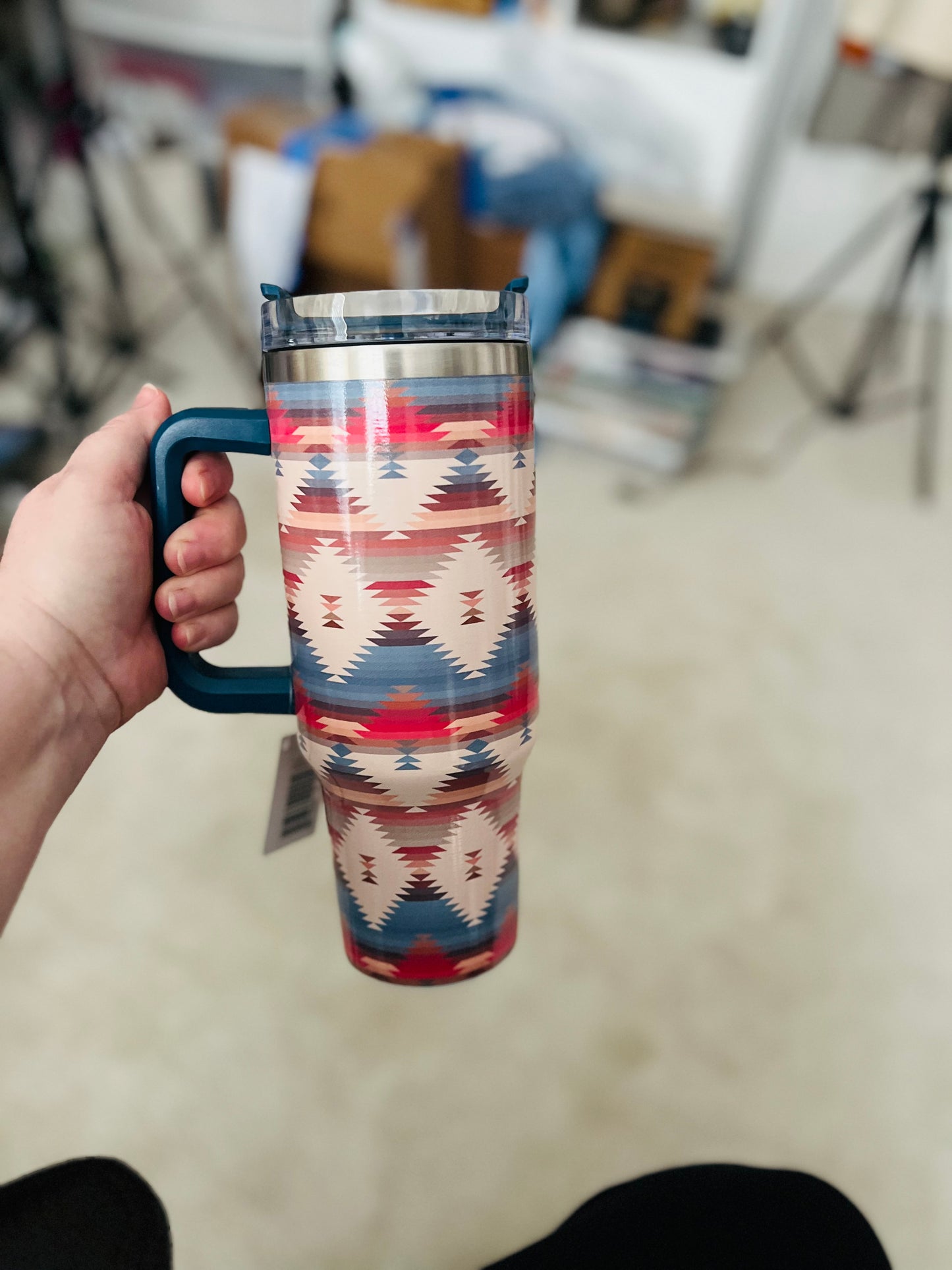 Aztec Western Style 40 oz Tumbler with Handle Cedar Hill Country Market