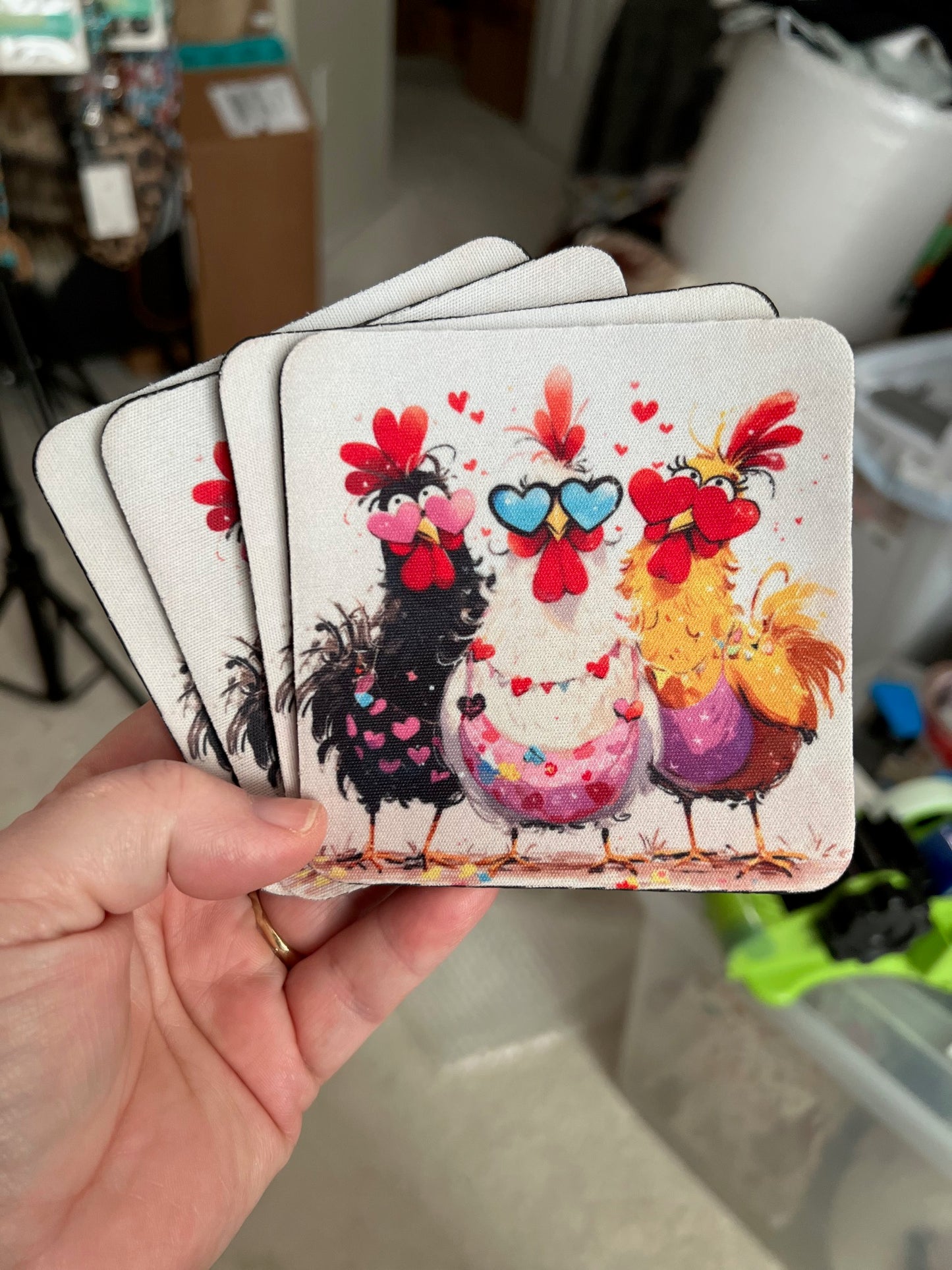 Kitchen Chicks Square Neoprene Coasters (Set of 4) 0144