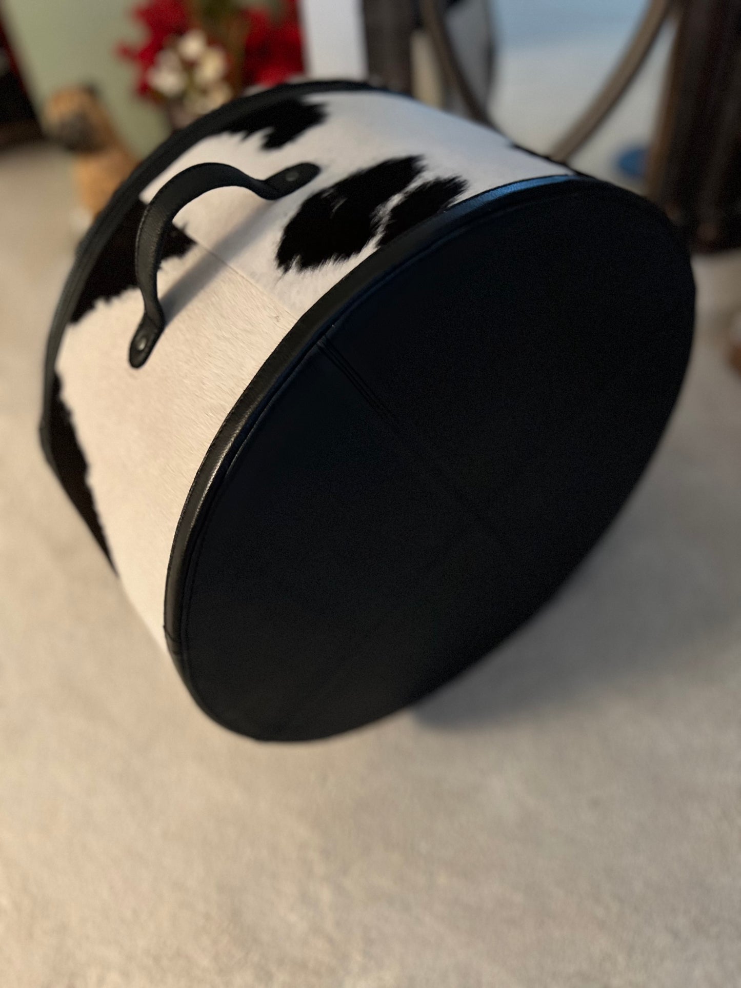 Genuine Cowhide Western Hat Case/Box with Dual Zipper Closure 2089