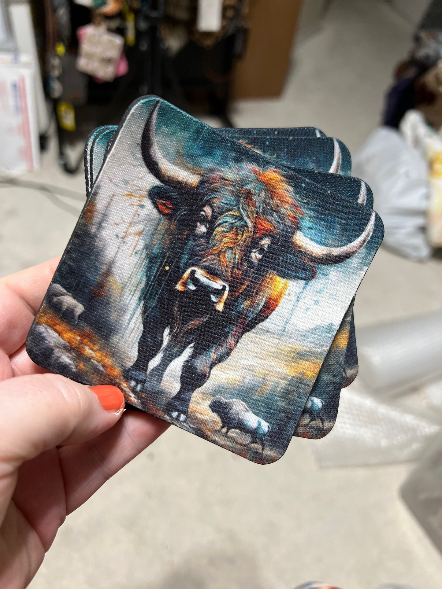 Western Buffalo Square Neoprene Coasters (Set of 4) 0143