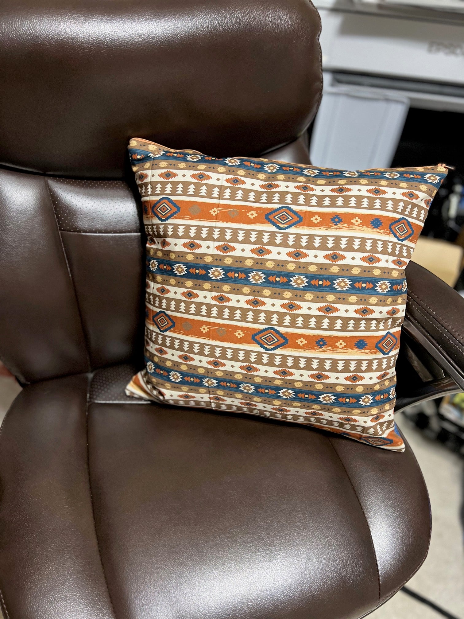 Dessert Dark Brown and Navy Aztec Western Style Pillow 18 inch Covers CedarHill Country Market