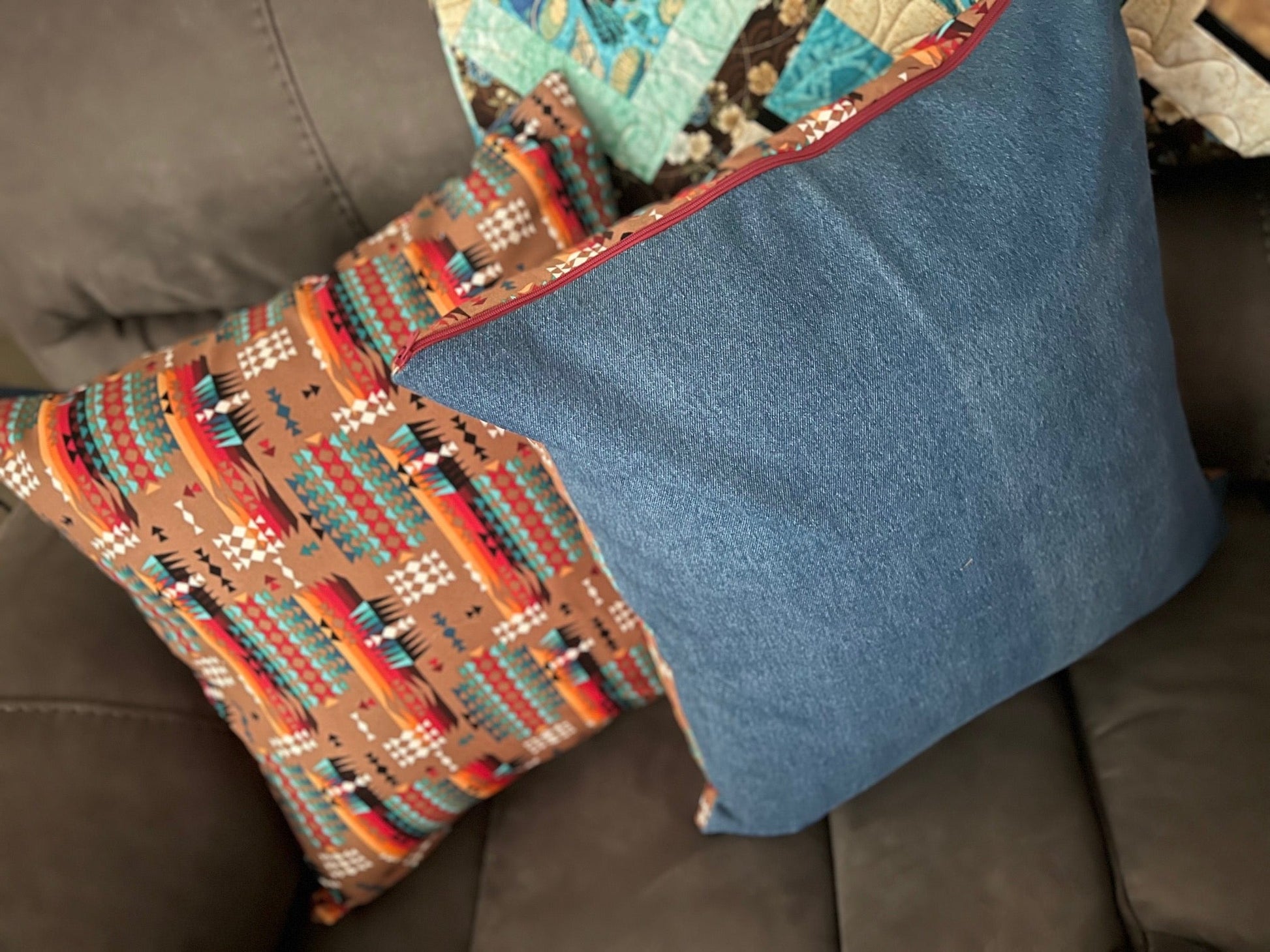 Brown Aztec Western Style Pillow 18 inch Covers CedarHill Country Market