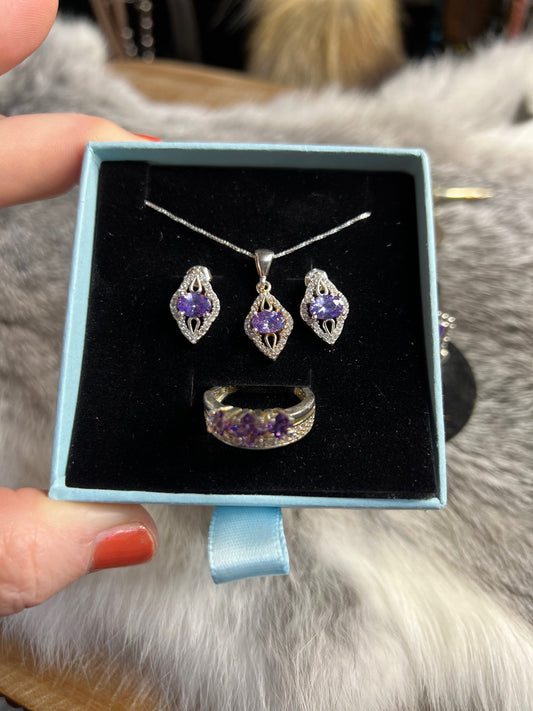 Three Piece Tanzanite Sterling Silver Set Cedar Hill Country Market