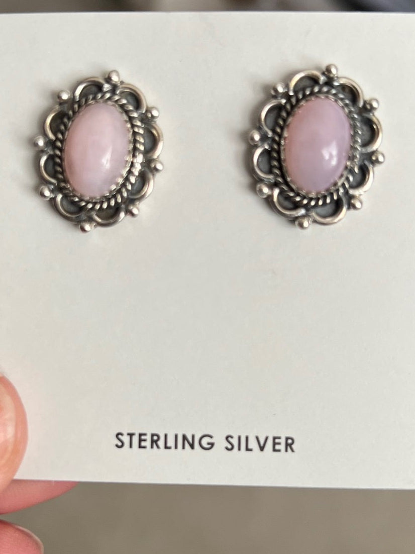 Hada Collection Sterling Silver Pink Opal Earrings Cedar Hill Country Market