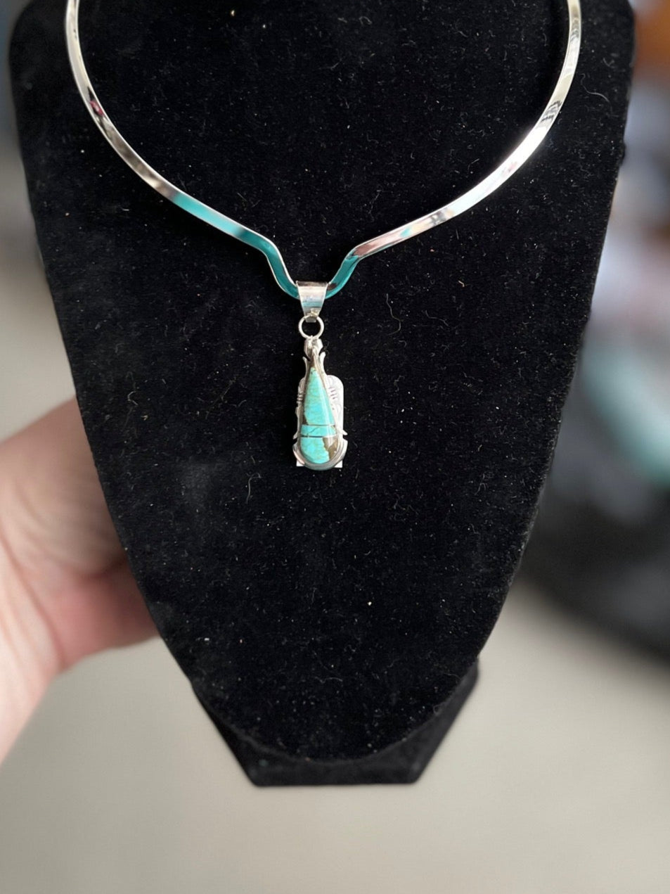 Artist - Steve Francisco #8 Navajo Handmade Turquoise Pendant Cedar Hill Country Market