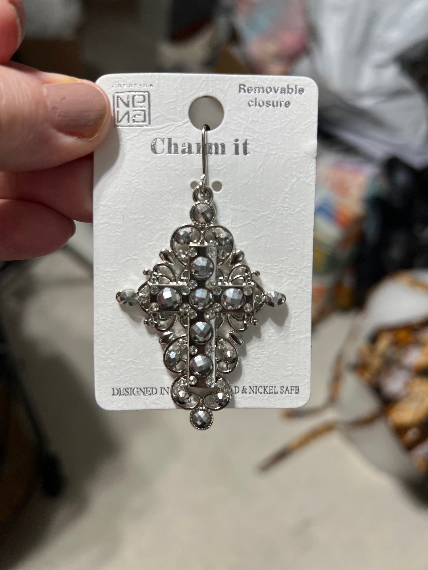 Silver Fashion Cross Pendant with Hook Style Clasp Cedar Hill Country Market